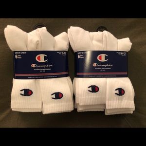 12 pairs Champion crew socks (white)